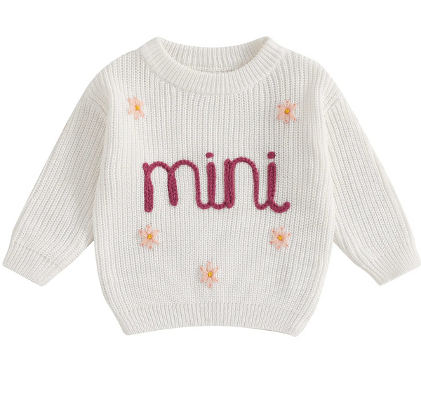 Mini Knit Baby Girl Jumper White