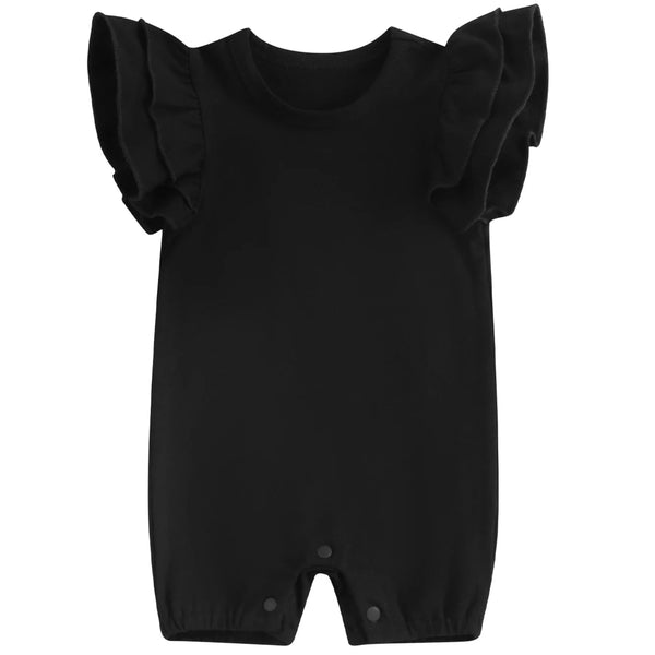 Amaya Flutter Shorty Romper Black