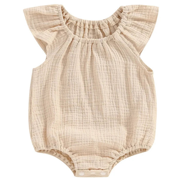 Betty Muslin Baby Girl Romper Cream