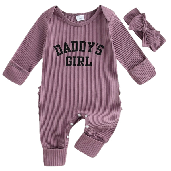 Daddy's Girl Ruffle Romper Purple