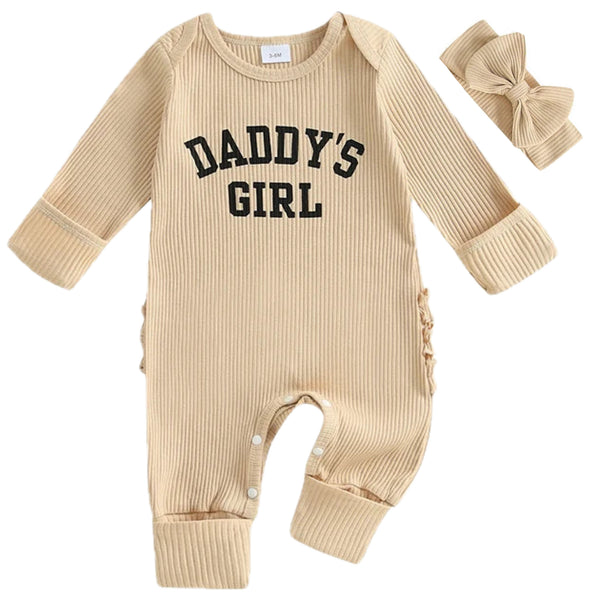 Daddy's Girl Ruffle Romper Cream