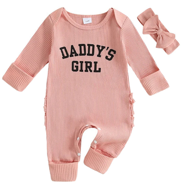 Daddy's Girl Ruffle Romper Pink
