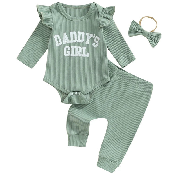 Daddy's Girl Flutter Set Soft Green