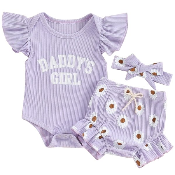 Daddy's Girl Purple Floral Set