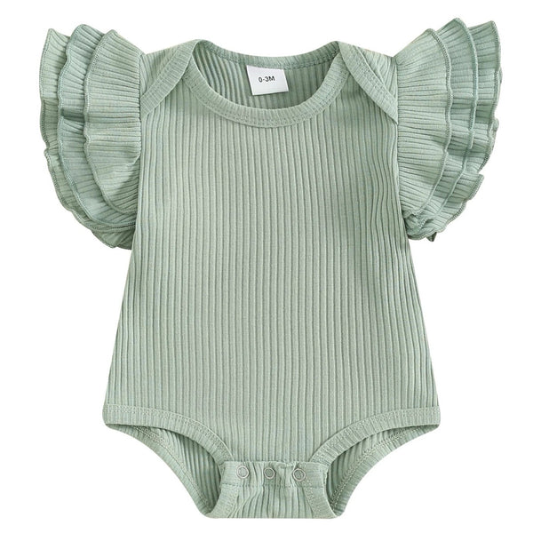 Pastel Ribbed Flutter Green