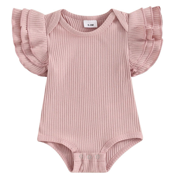 Pastel Ribbed Flutter Pink