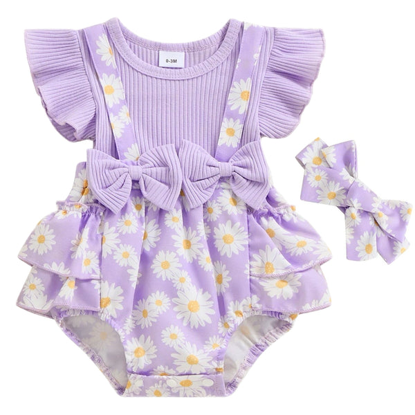 Mia Daisy Romper Purple
