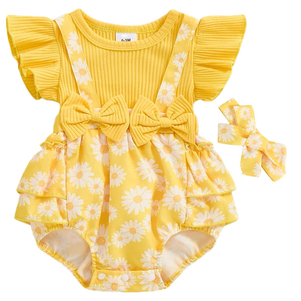 Mia Daisy Romper Yellow