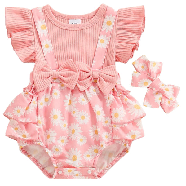 Mia Daisy Romper Pink