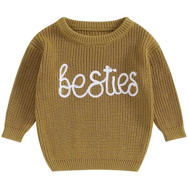 Besties Mustard Knit Slouch Jumper