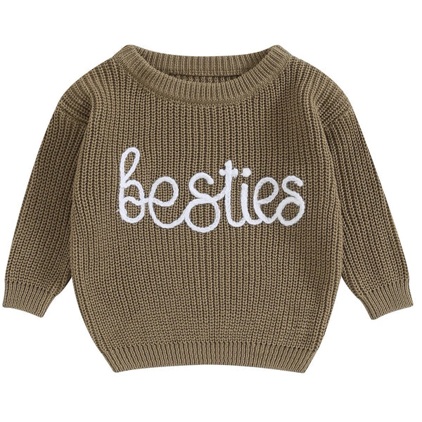 Besties Olive Knit Slouch Jumper