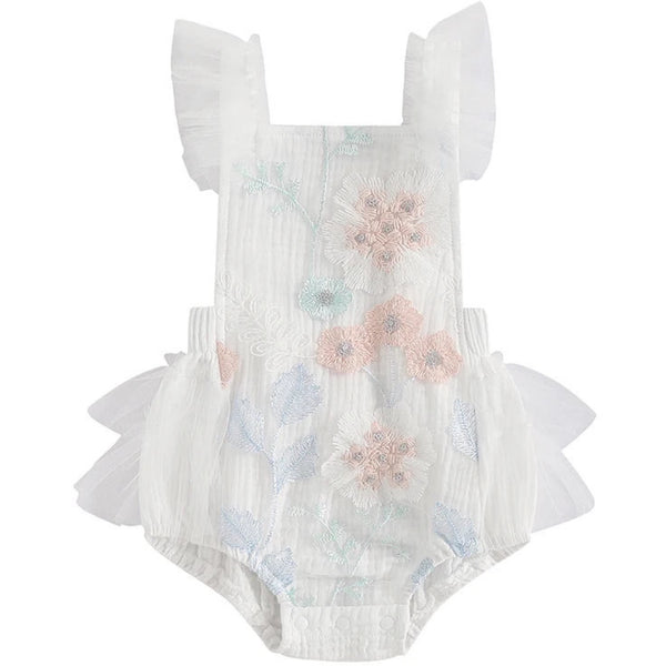 Amy Lace Romper White