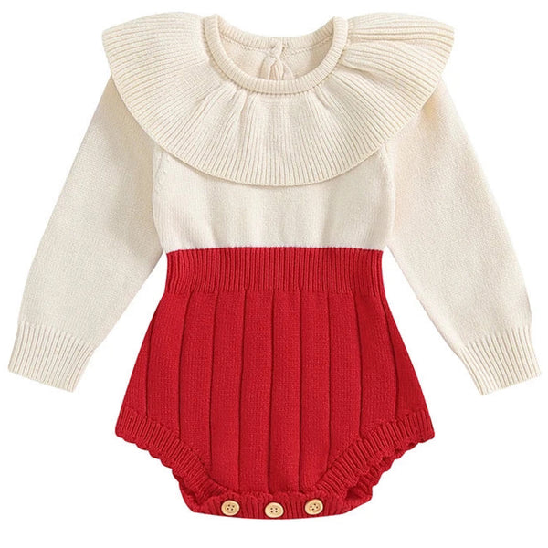 Eliana Knit Romper Red