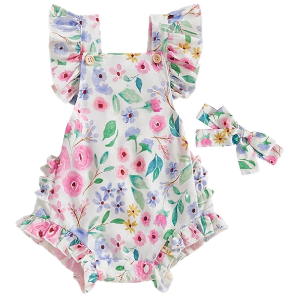 Kaela Romper White Floral