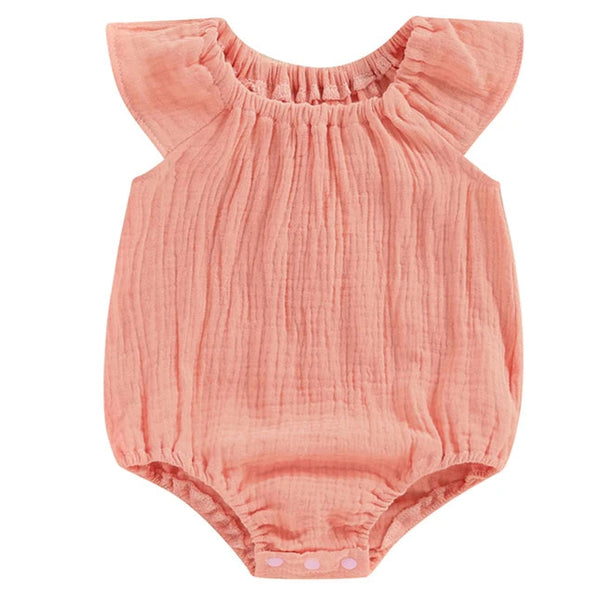 Betty Muslin Baby Girl Romper Pink
