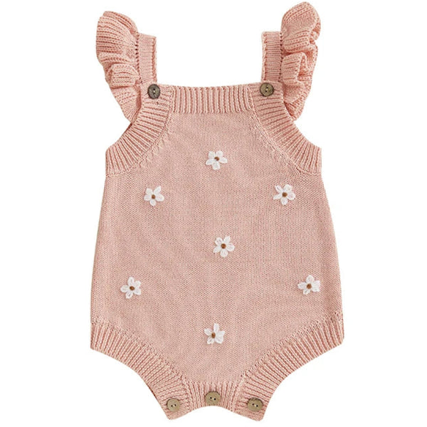 Pink Baby Girl Knit Romper