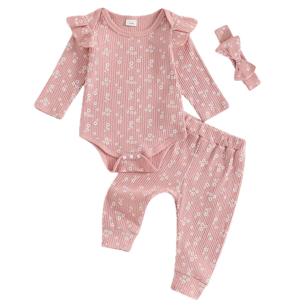 Leah Baby Girl Flutter Set Pink