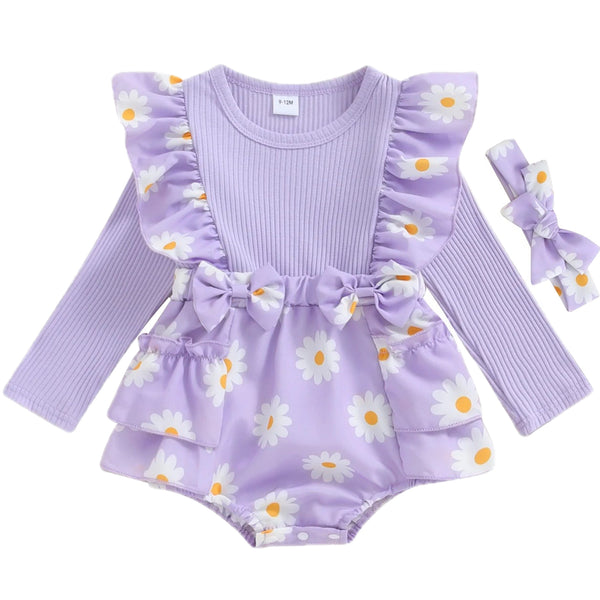Daisy Flutter Romper Purple