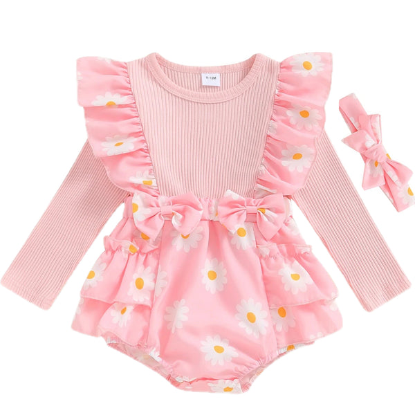 Daisy Flutter Romper Pink