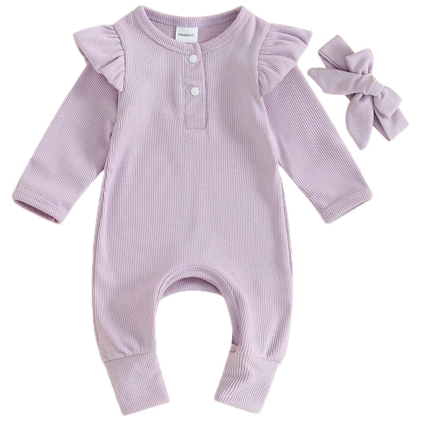 Ebonie Ribbed Baby Girl Jumpsuit