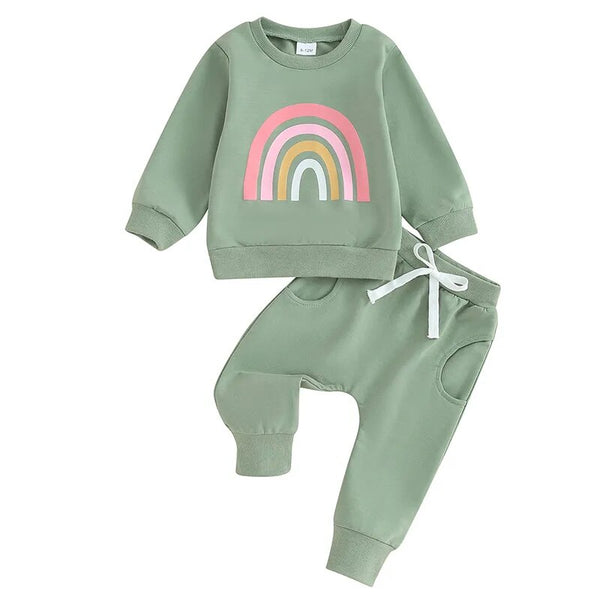 Little Rainbow Tracksuit Green