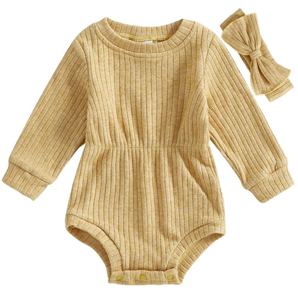 Mali Ribbed Romper Yellow