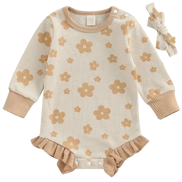 Ruffle Baby Romper Cream