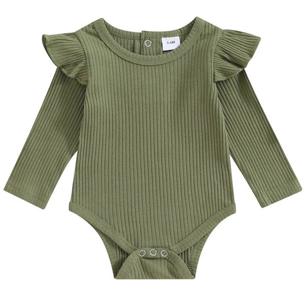 Hara Long Sleeve Romper Green