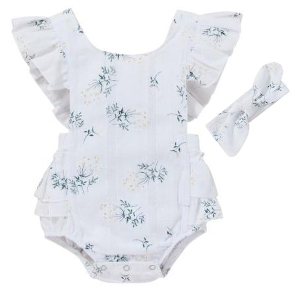 Missy Floral Romper White