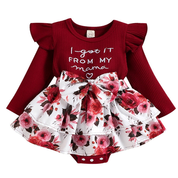 From Mama Romper Set Red