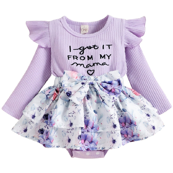 From Mama Romper Set Purple