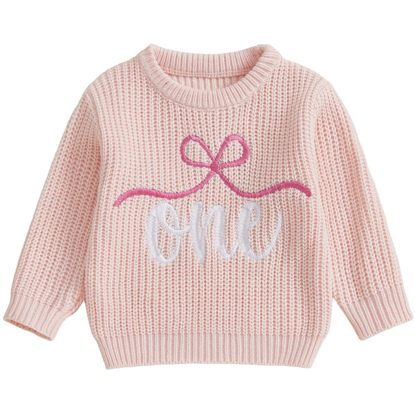 First Birthday One Knit Jumper Light Pink