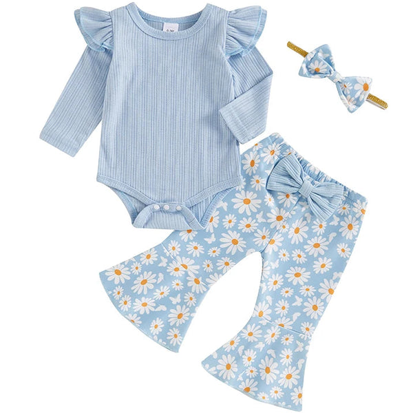Flutter Romper Daisy Flare Set Blue