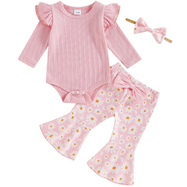 Flutter Romper Daisy Flare Set Pink