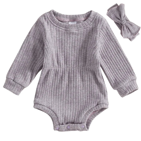 Mali Ribbed Romper Lilac | Baby Girl Romper | Little Eedie