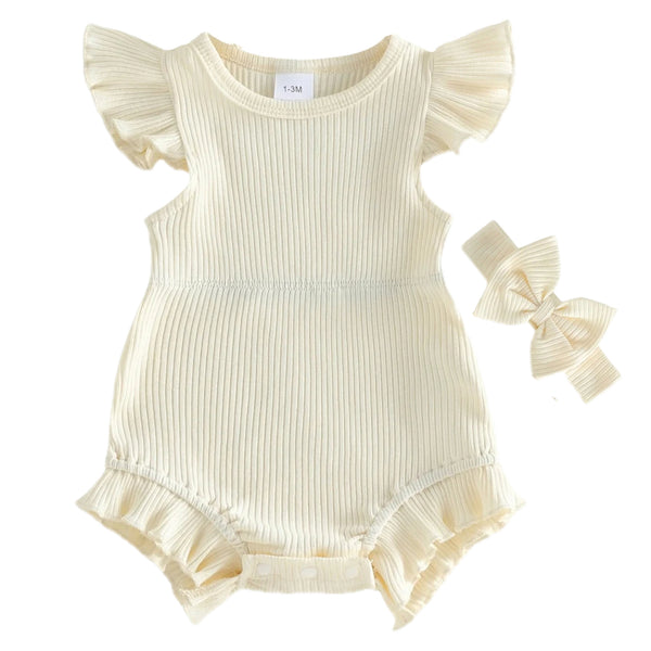 Maddie Flutter Romper Yellow