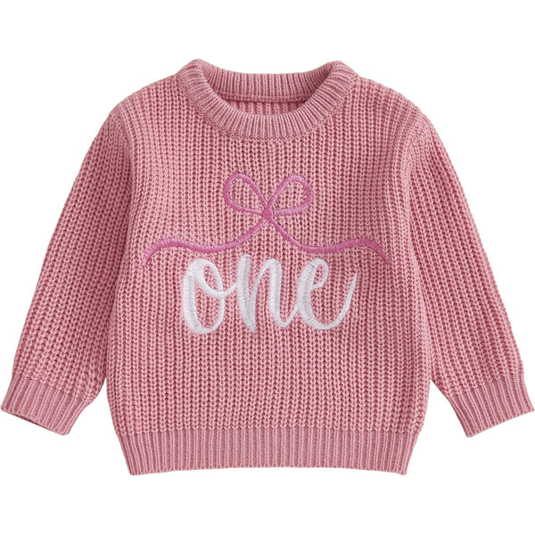 First Birthday One Knit Jumper Pink