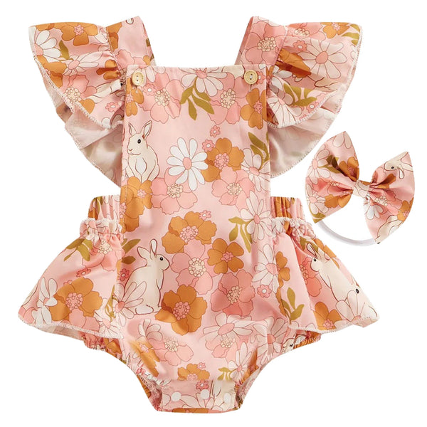Bunny Floral Romper Set