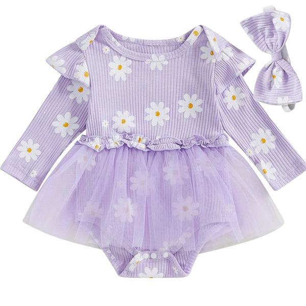 Daisy Flutter Tutu Romper Purple