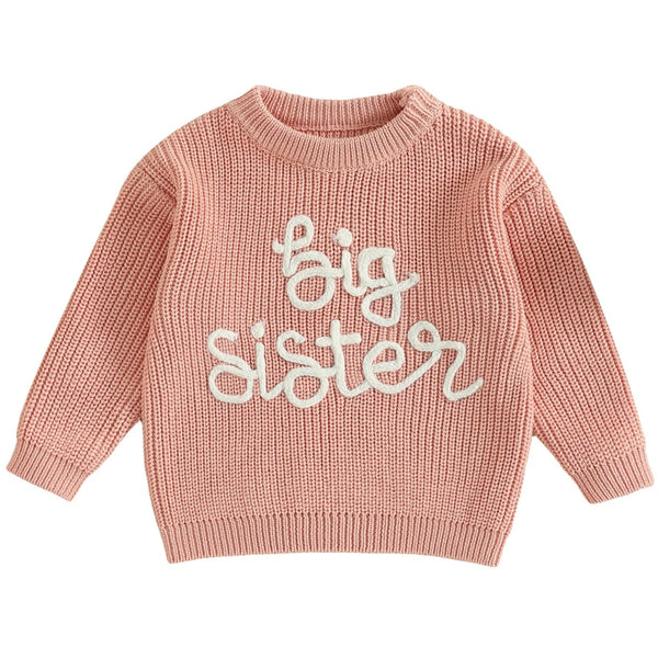 Big Sister Knit Jumper Baby Pink